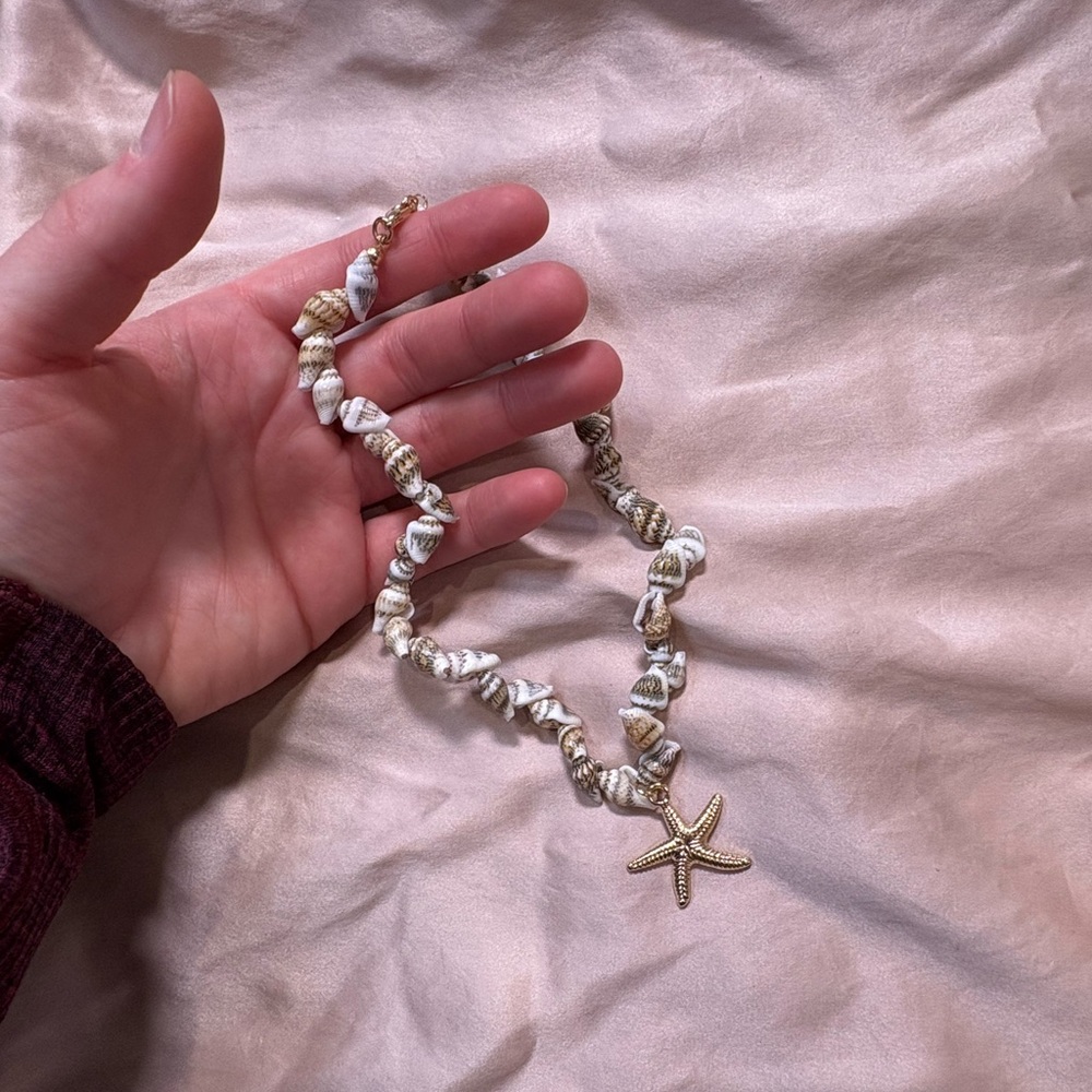 Gold Starfish Shell Necklace